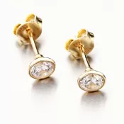 Zlaté kôstky so zirkónmi 12-656