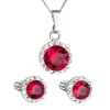 Sada šperkov s kryštálmi Swarovski náušnice, retiazka a prívesok červené okrúhle 39352.3