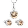 Sada šperkov s kryštálmi Swarovski náušnice, retiazka a prívesok hnedé oranžové okrúhle 39352.3 light colorado topaz