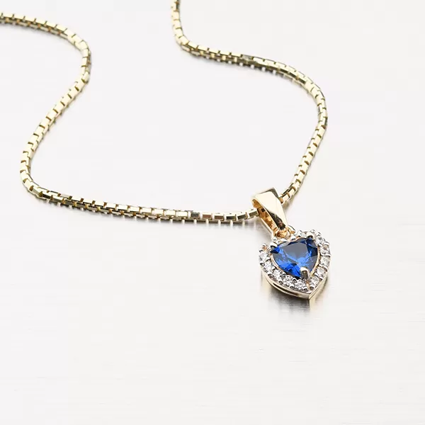 Zlaté srdce so zafírom 53GZ-8016ZTMB