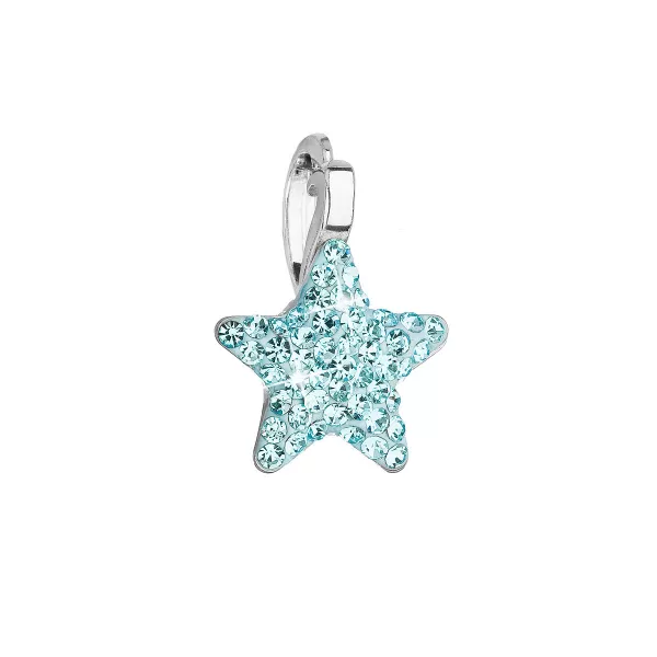Strieborný prívesok s Preciosa Crystals Blue Star 34259.3 Aqua