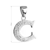 Strieborný prívesok s kryštálmi Swarovski biele písmeno C 34102.1