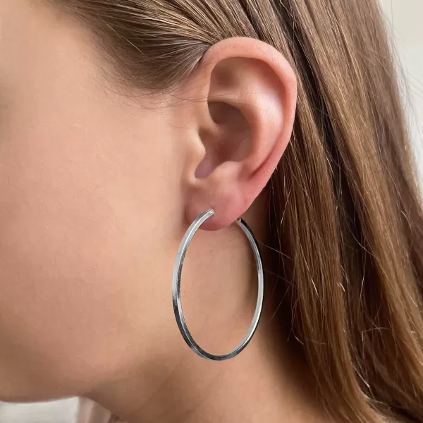 Strieborné náušnice veľké kruhy 61009