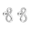 Strieborné náušnice pecka so zirkónom biele nekonečno 11017.1