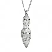 Strieborný náhrdelník s kryštálmi biely 32810.1