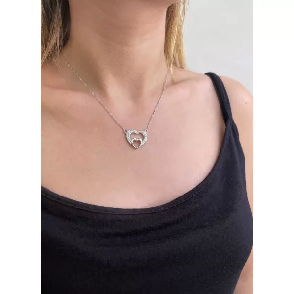 Strieborný náhrdelník s kryštálmi Swarovski biele srdce 32032.1