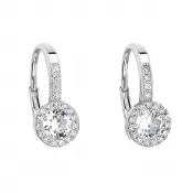 Strieborné náušnice visiace so zirkónom v bielej farbe 11202.1