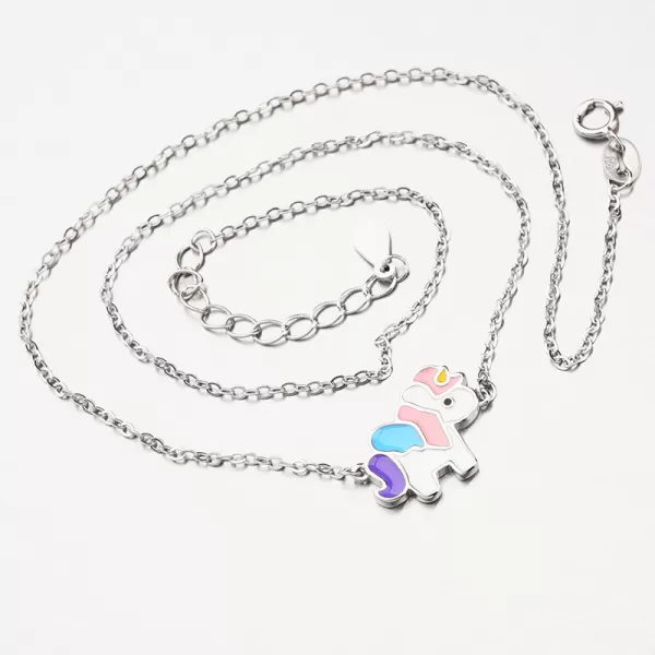 Strieborný náhrdelník s jednorožcom SST-151340-40D
