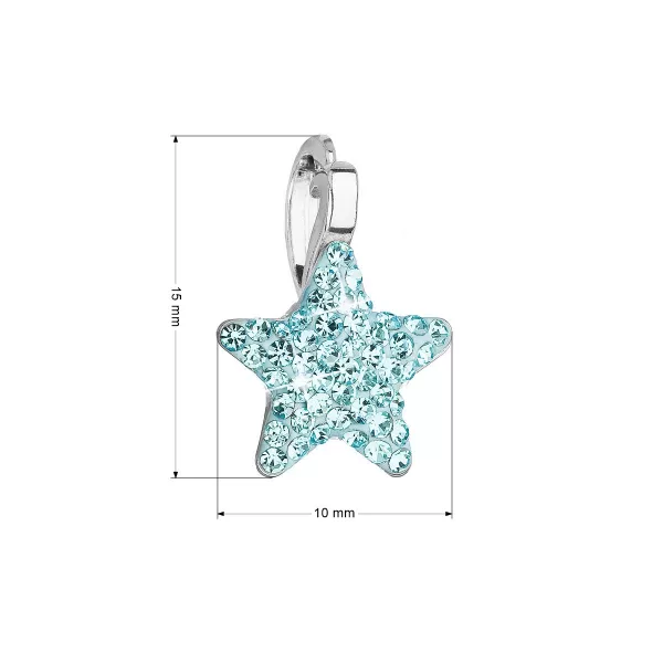 Strieborný prívesok s Preciosa Crystals Blue Star 34259.3 Aqua