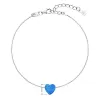 Strieborný náramok so syntetickým opálom modré srdce 13018.3