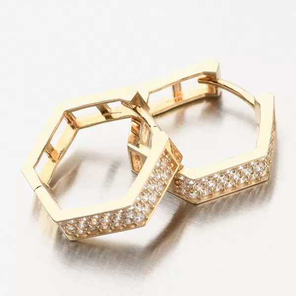 Dámske náušnice žlté zlato 585 zirkón 12-611