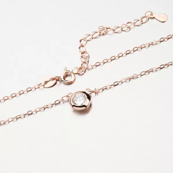 Pozlátený strieborný náhrdelník so zirkónom SETST-15292R-R