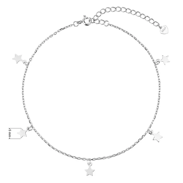 Strieborná retiazka na nohu Hviezdičky 16001.1