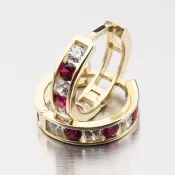 Detské náušnice žlté zlato 585 zirkónové krúžky 52GZ-3345ZCB