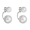 Strieborné náušnice dvojité s perlou Preciosa biele okrúhle 31177.1