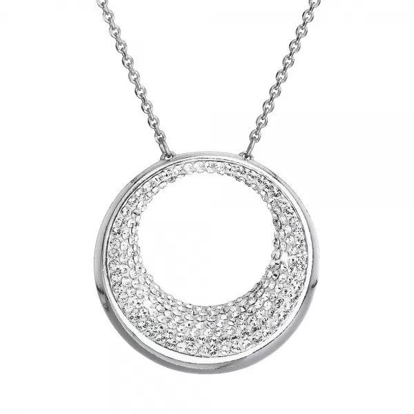 Strieborný náhrdelník s kryštálmi preciosa biela 32026.1 kryštál