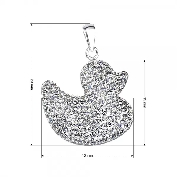 Strieborný prívesok s kryštálmi Swarovski Kačenka 74094.1