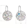 Strieborné náušnice visiace s kryštálmi Swarovski ab efekt okrúhle 31176.2