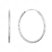 Strieborné náušnice kruhy s ozdobným prelisovaním 61006