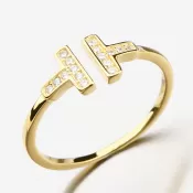 Strieborný prsteň so zirkónmi GST-11525-G