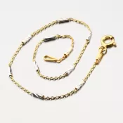 Strieborný náramok zdobený facetami CHRS-TUBE-SLASH-Y/W-030