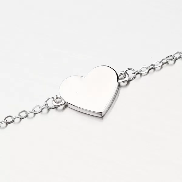 Strieborný náramok so srdcom s možnosťou rytiny BST-14674/21
