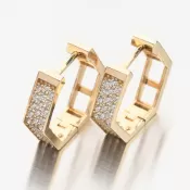 Dámske náušnice žlté zlato 585 zirkón 12-611