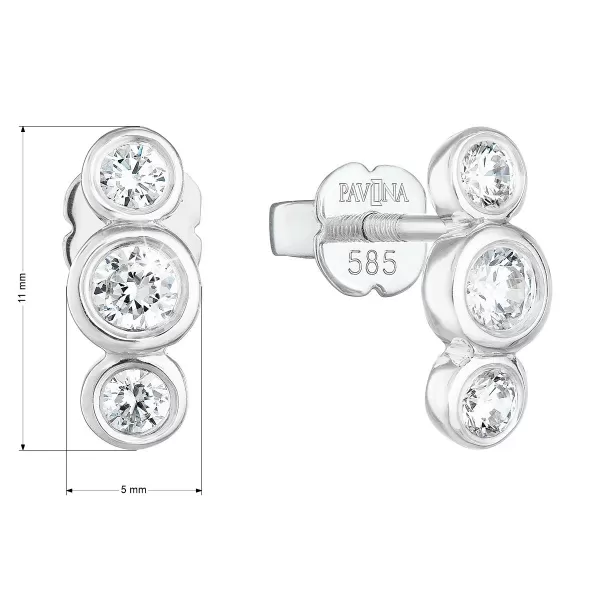 Zlaté náušnice 81009.1 biele zlato s briliantom