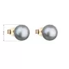 Zlaté 14 karátové náušnice kôstky so šedou riečnou perlou 921042.3