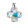 Strieborný prívesok s Crystal Swarovski AB Effect Cross 34011.2 AB