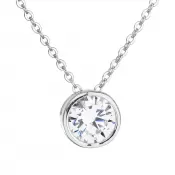Strieborný náhrdelník so zirkónom v bielej farbe 12017.1