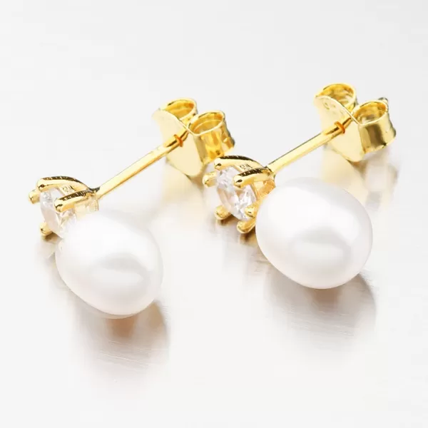 Náušnice kôstky s perlou SETST-12294RP-G