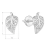 Strieborné napichovacie náušnice so zirkónovým bielym lístkom 11281.1