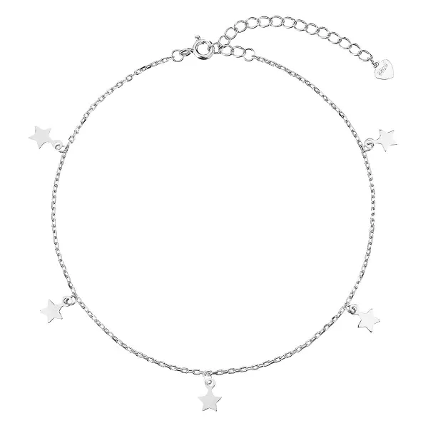 Strieborná retiazka na nohu Hviezdičky 16001.1