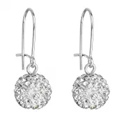 Náušnice bižutérie s kryštálmi 71119.1 biele