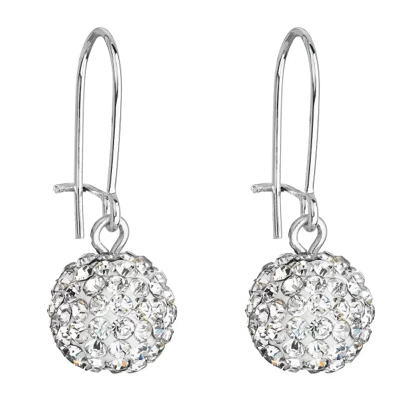 Náušnice bižutérie s kryštálmi 71119.1 biele