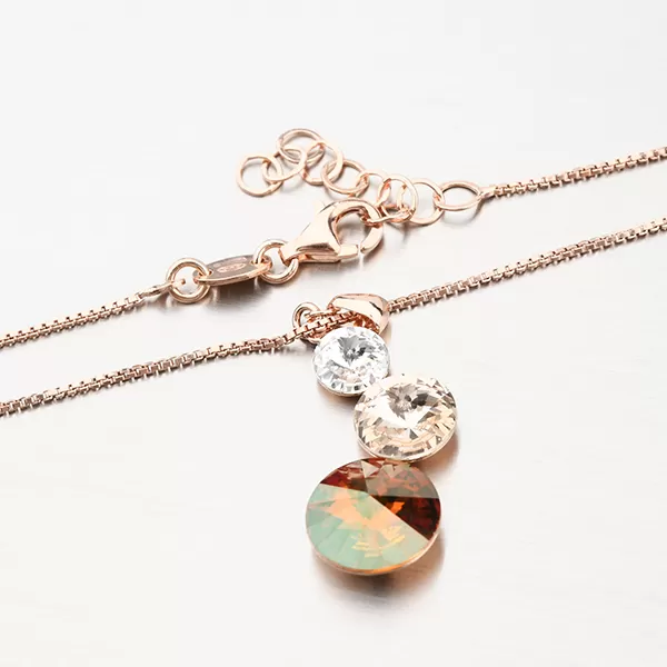 Ružovým zlatom pozlátený náhrdelník s kryštálmi N1401948-2120-SLX