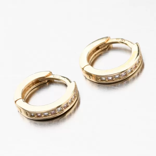 Detské náušnice biele zlato 585 zirkónové krúžky 52GZ-3342ZRB