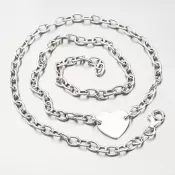 Strieborný náhrdelník so srdcom s možnosťou rytiny N1300442-1264-SLX