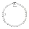 Perlový náramok biely so striebornou sponou 33123.1