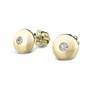 Zlaté náušnice kôstky s briliantmi 140009-ZL-DIA