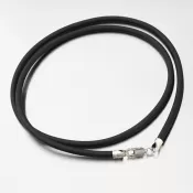 Náhrdelník striebra a pokožky v čiernej N1400786-0348-SLX