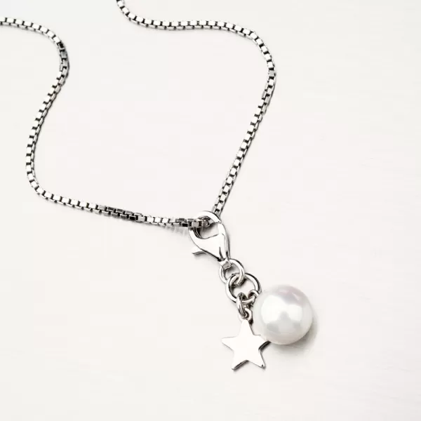 Strieborný prívesok s perlou as hviezdou PKL-3071