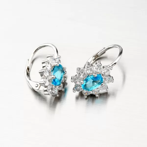 Náušnice zo striebra s modrým zirkónom PKL-2104