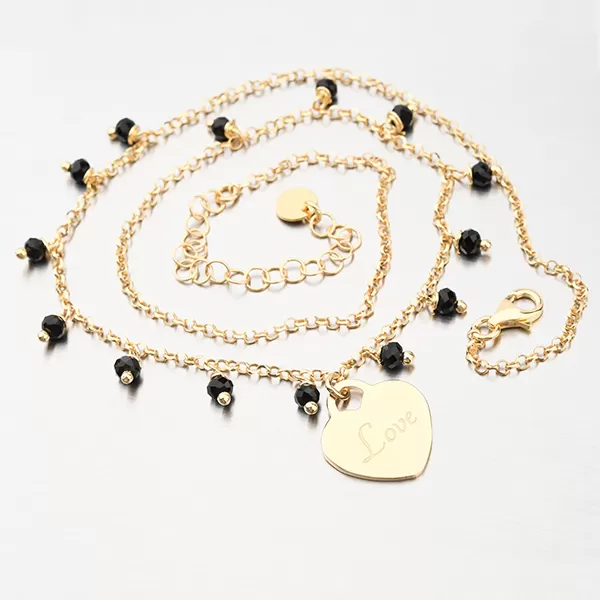 Pozlátený strieborný náhrdelník s kryštálmi N1900839-2464-SLX