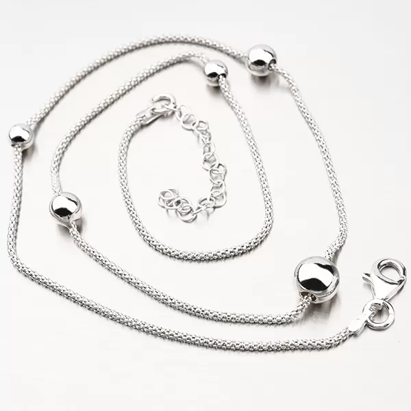 Náhrdelník s guličkami - strieborný N1701549-1264-SLX