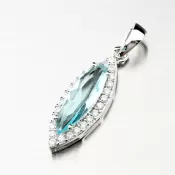 Prívesok zo striebra s modrým zirkónom PKL-3094