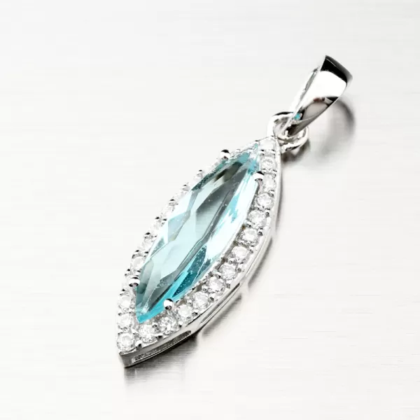 Prívesok zo striebra s modrým zirkónom PKL-3094