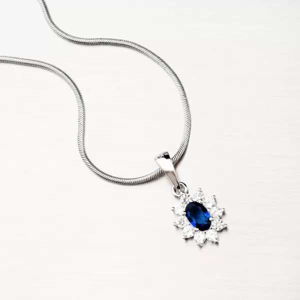 Strieborný prívesok s modrým zirkónom PKL-3115