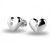 Zlaté náušnice srdiečka so zirkónmi 140019-B-ZIR